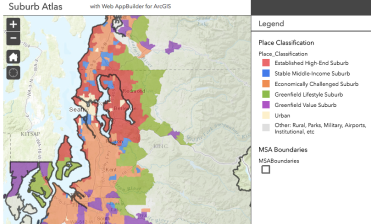 Only a small portion of the Seattle region is considered "urban" in a new report by the Urban Land Institute. Image via RCLCo